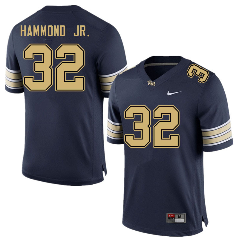 Men #32 Rodney Hammond Jr. Pitt Panthers College Football Jerseys Sale-Navy